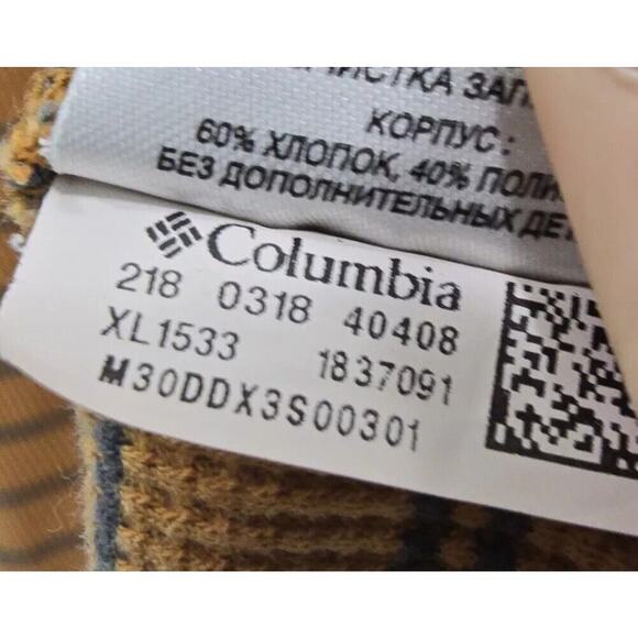 Columbia T Shirt Women Large Brown Long Sleeve Tee Thermal Waffle Striped V Neck - Picture 9 of 12